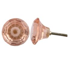 Pink Diamond Shape Big Glass Cabinet Knob